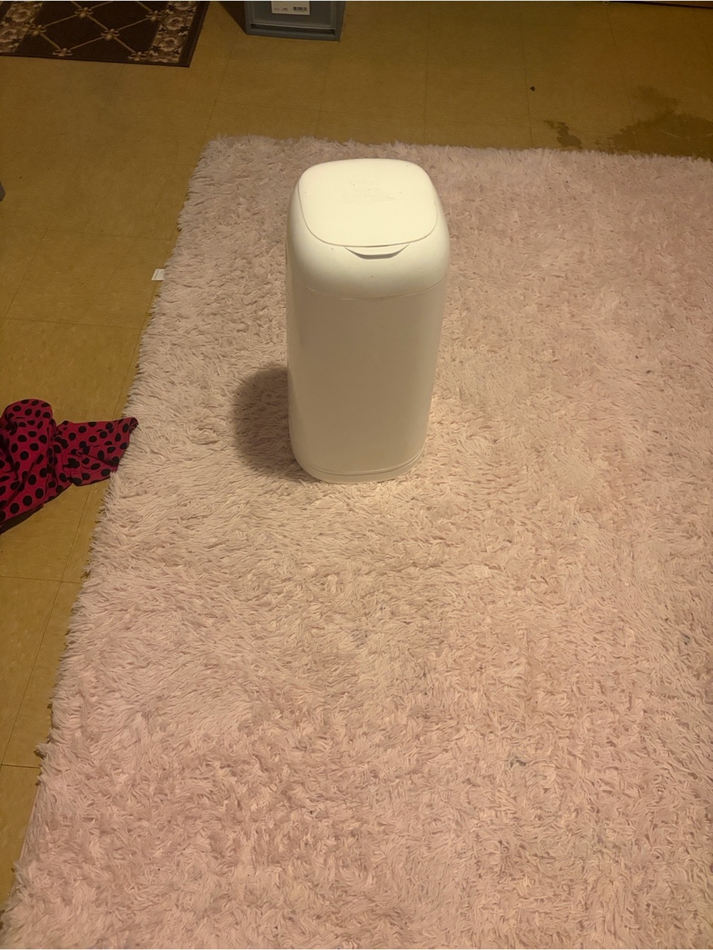 White Diaper Pail / Trash Can - Neutral White Home Accent